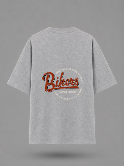 THE BIKER'S EDITION GREY OVERSIZED TEE